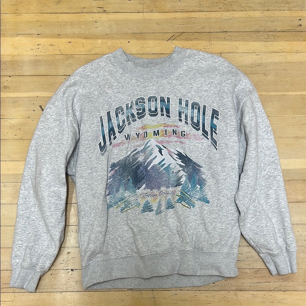 Gray Jackson Hole Wyoming Men's Sweater